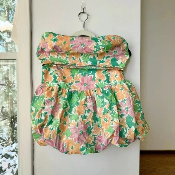 New Free People Lula Bubble Skirt Set Crop Strapless Mini Two Piece Large - Picture 6 of 16